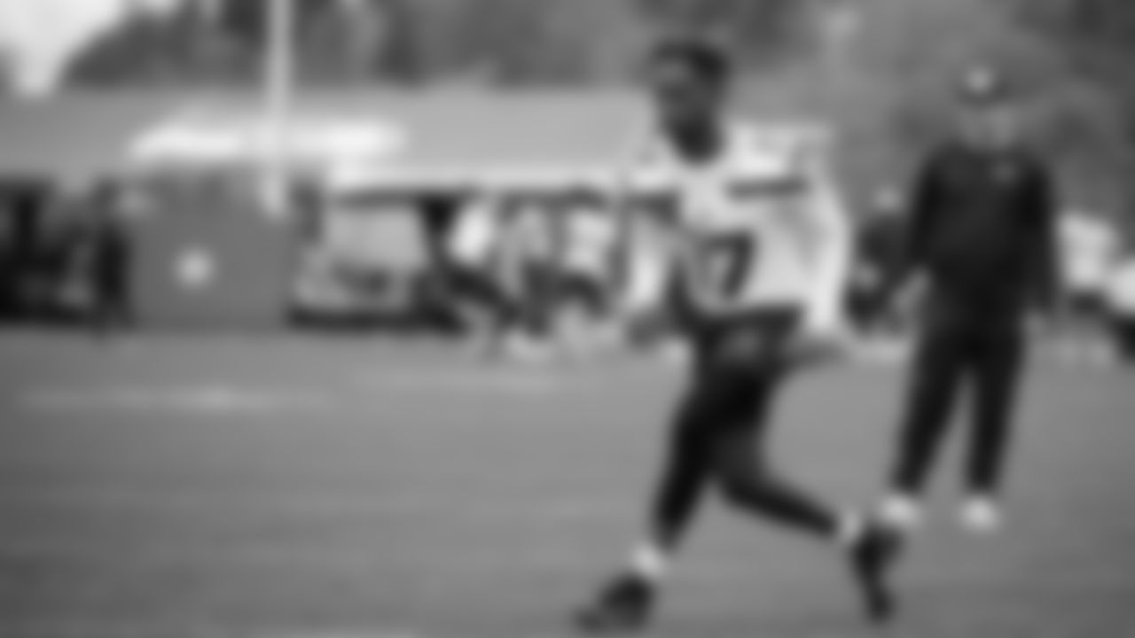 Seahawks cornerback Zy Alexander (17) participated in a workout on May 12, 2025 at the Virginia Mason Athletic Center.