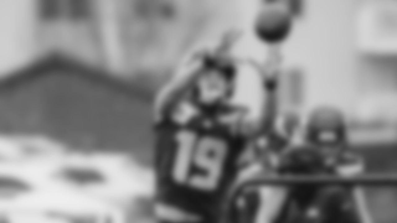 Seahawks wide receiver Jake Bobo (19) practiced on Wednesday, January 7, 2026 at the Virginia Mason Athletic Center.