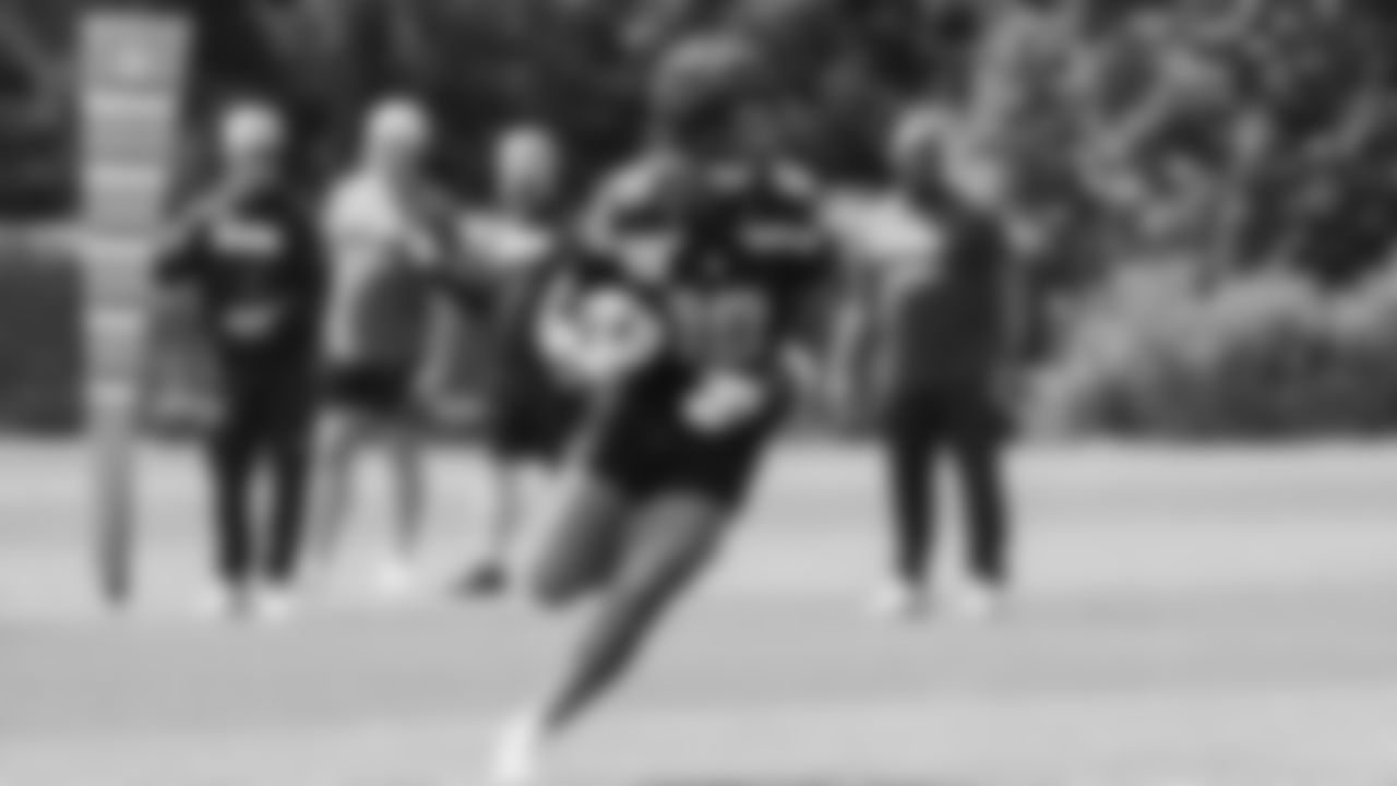 Seahawks tight end Elijah Arroyo (18) practiced on day four of training camp on July 26, 2025 at the Virginia Mason Athletic Center.