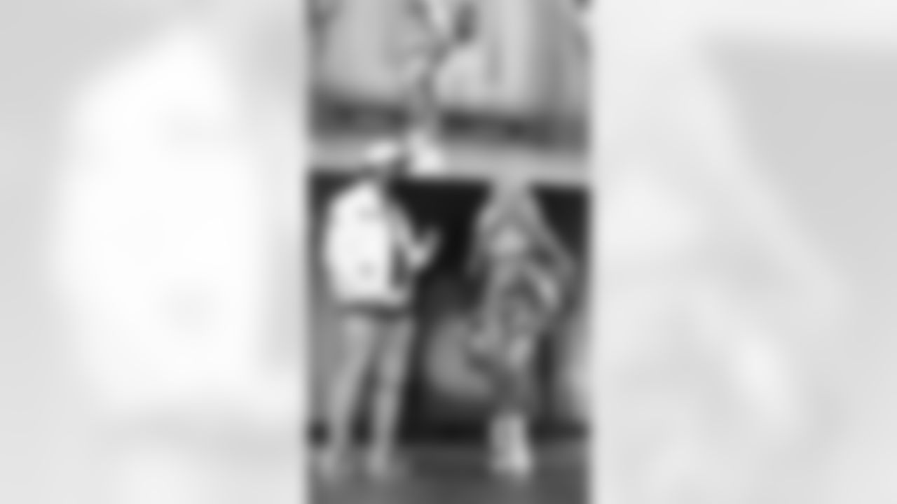 Lillian being interviewing in Ticketmaster Tailgate as the Dancer of the Day.