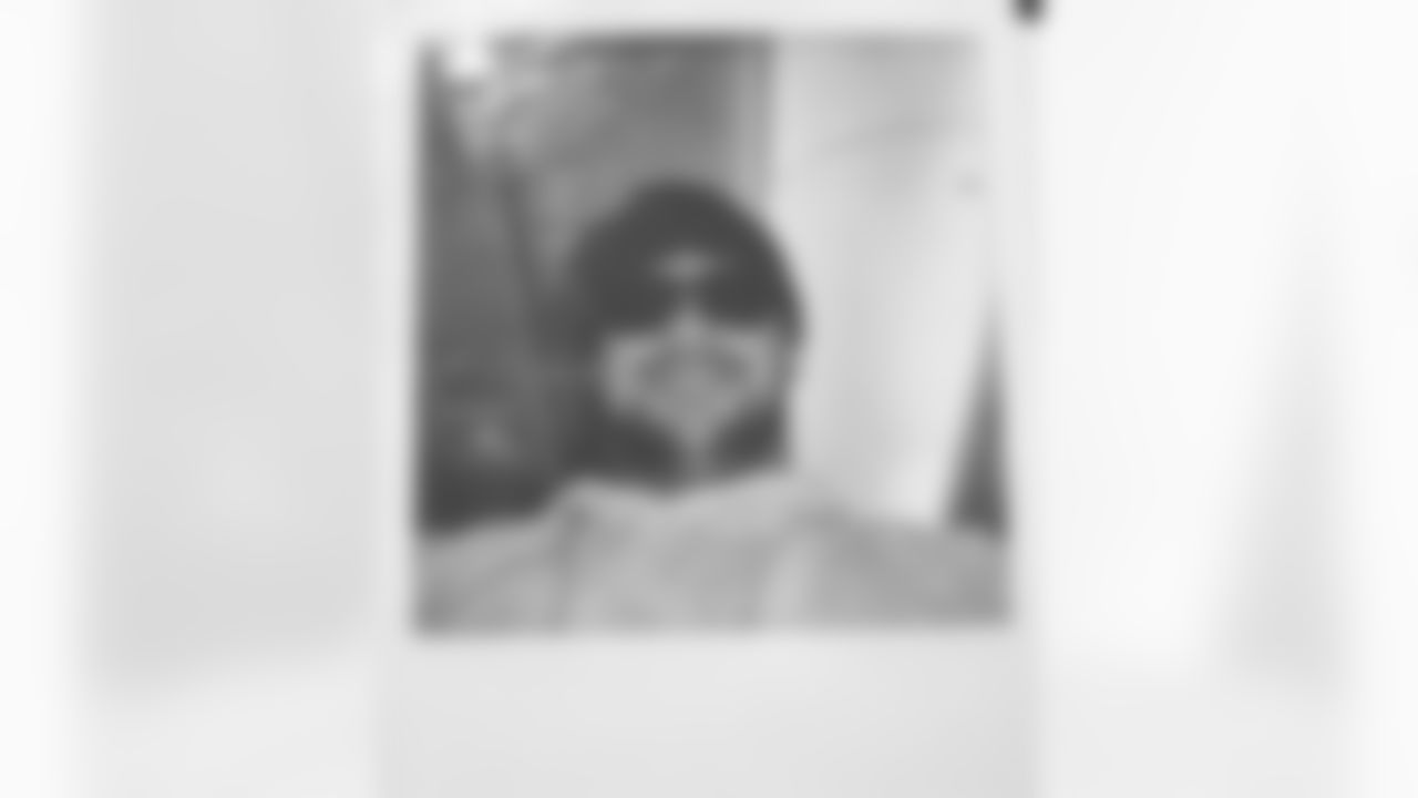 Seahawks tight end Noah Fant was a give a polaroid camera to document the team's trip to Los Angeles on Saturday, November 18, 2023.