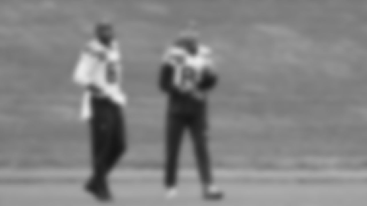 Seahawks wide receiver Dareke Young (83) and wide receiver Cody White (82) practiced on Wednesday, December 24, 2025 at the Virginia Mason Athletic Center.