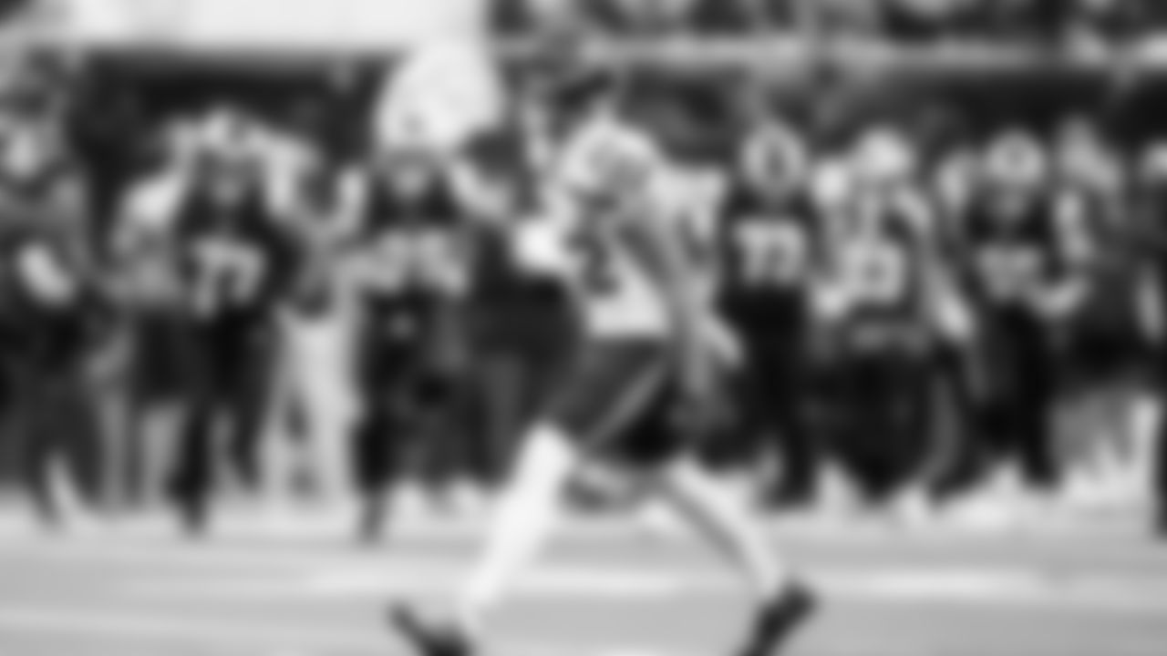 Seahawks special teamer Cody White celebrates after a tackle.