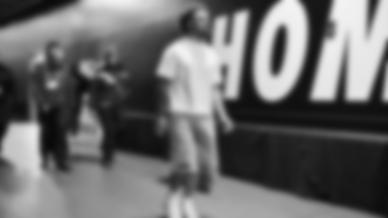 Seahawks running back George Holani (36) arrived at Lumen Field for the NFC Championship game vs. the Los Angeles Rams on Sunday, January 25, 2026.