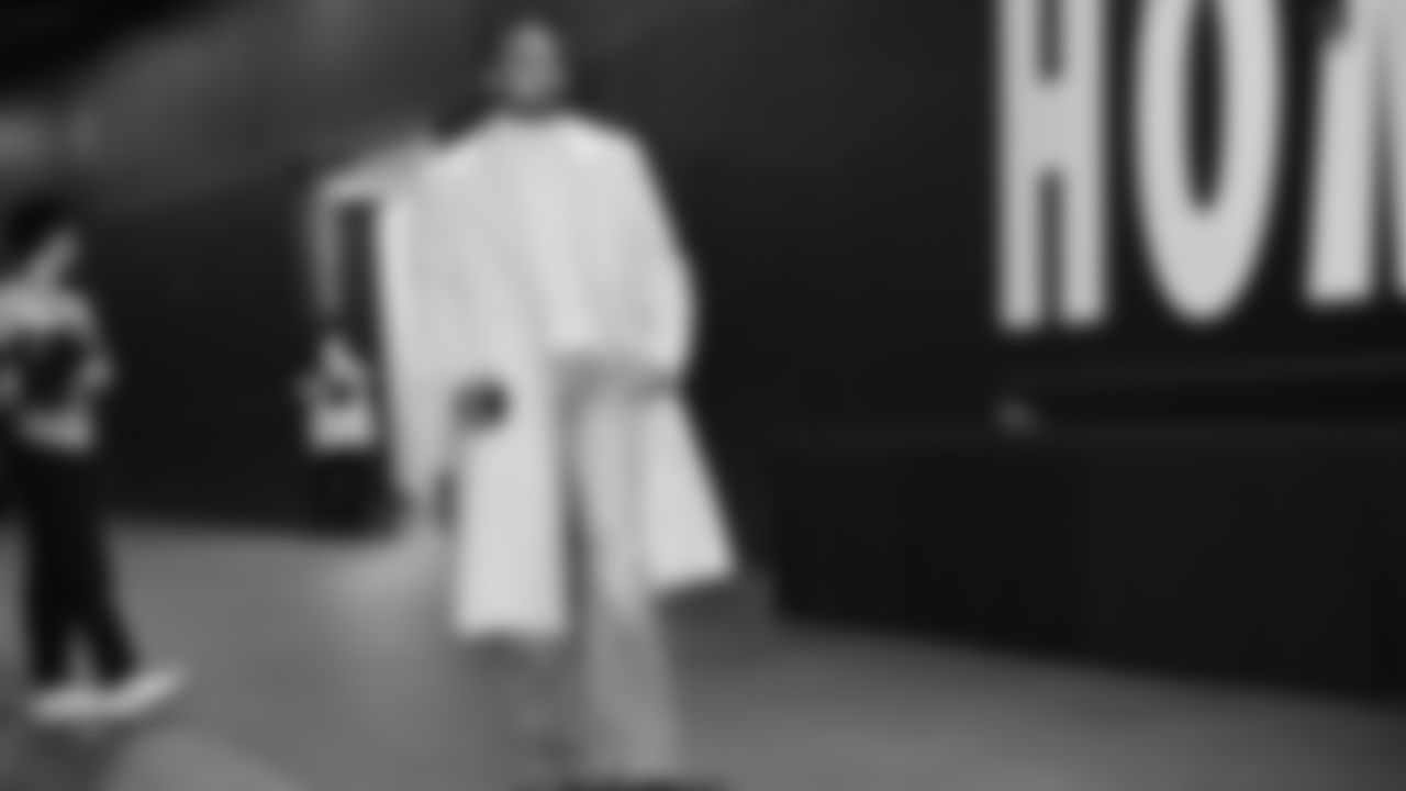 Seahawks safety Coby Bryant (8) arrived at Lumen Field for the Week 16 matchup vs. the L.A. Rams.