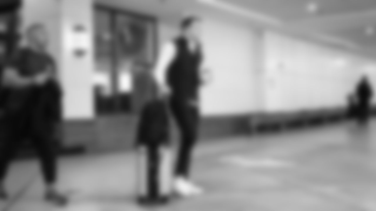 Seahawks safety Ty Okada (39) departed the team hotel for the Week 14 matchup vs. the Atlanta Falcons.