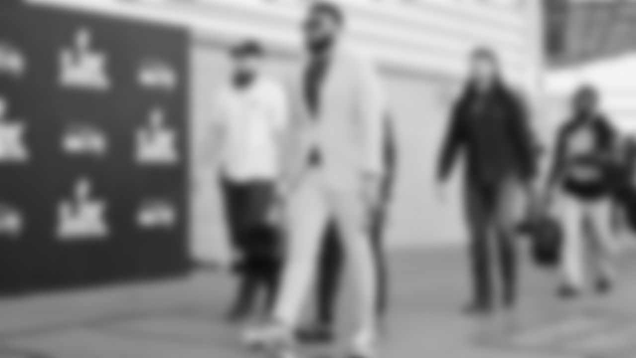 Seahawks defensive end Mike Morris (94) arrived at Levi's Stadium for the Super Bowl LX matchup vs. the New England Patriots on Sunday, February 8, 2026.