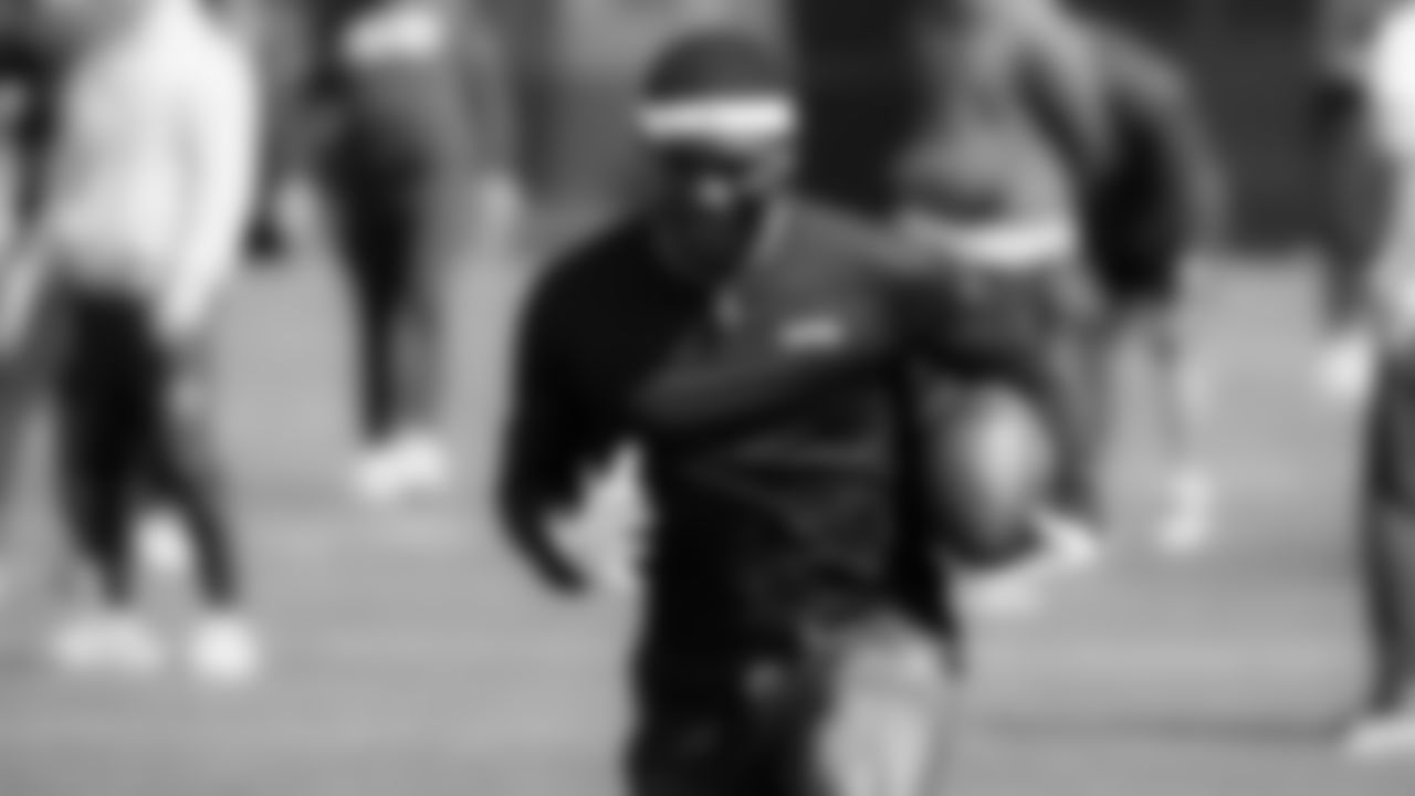 Seahawks wide receiver Steven Sims (84) participated in a workout on May 6, 2025 at the Virginia Mason Athletic Center.