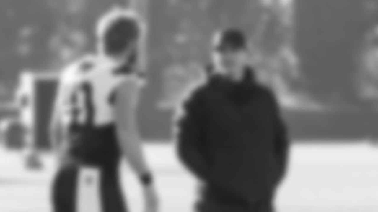 Seahawks wide receiver Cooper Kupp (10) and Seahawks head coach Mike Macdonald at practice on Wednesday, December 31, 2025 at the Virginia Mason Athletic Center.