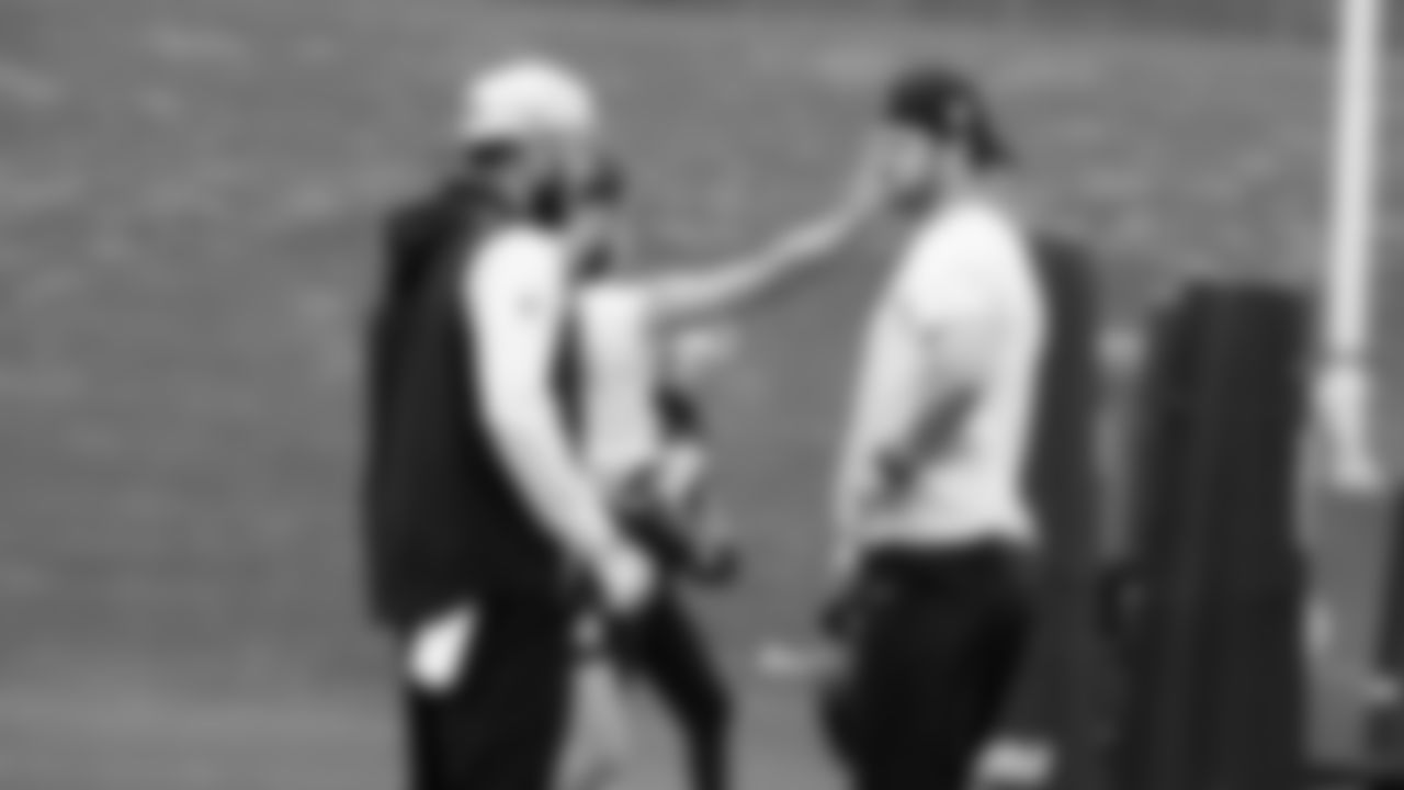 Seahawks wide receiver Cooper Kupp (10) and quarterback Sam Darnold (14) participated in a workout on May 14, 2025 at the Virginia Mason Athletic Center.