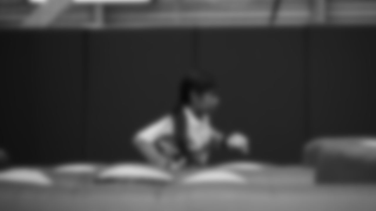 The Seahawks Women's Association packed girls flag kits and hosted a free girls flag football camp at the Seahawks training facility on Saturday, November 8, 2025.