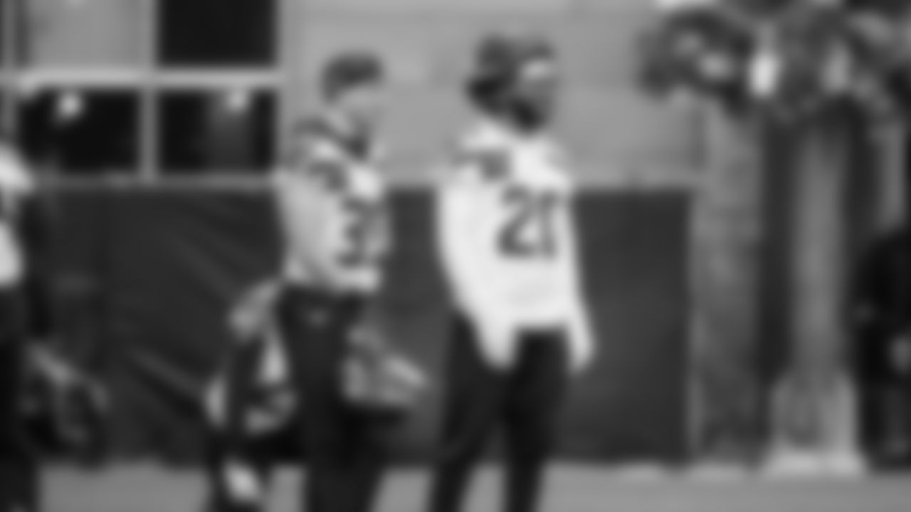 Seahawks safety Julian Love (20) and safety Ty Okada (39) participated in a workout on day five of OTAs on Wednesday, June 4, 2025 at the Virginia Mason Athletic Center.
