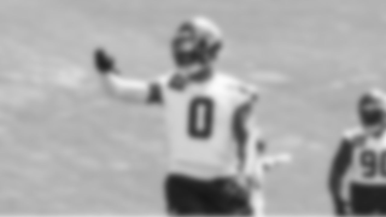 Seahawks defensive end DeMarcus Lawrence (0) participated in a workout on day two of minicamp on Wednesday, June 11, 2025 at the Virginia Mason Athletic Center.