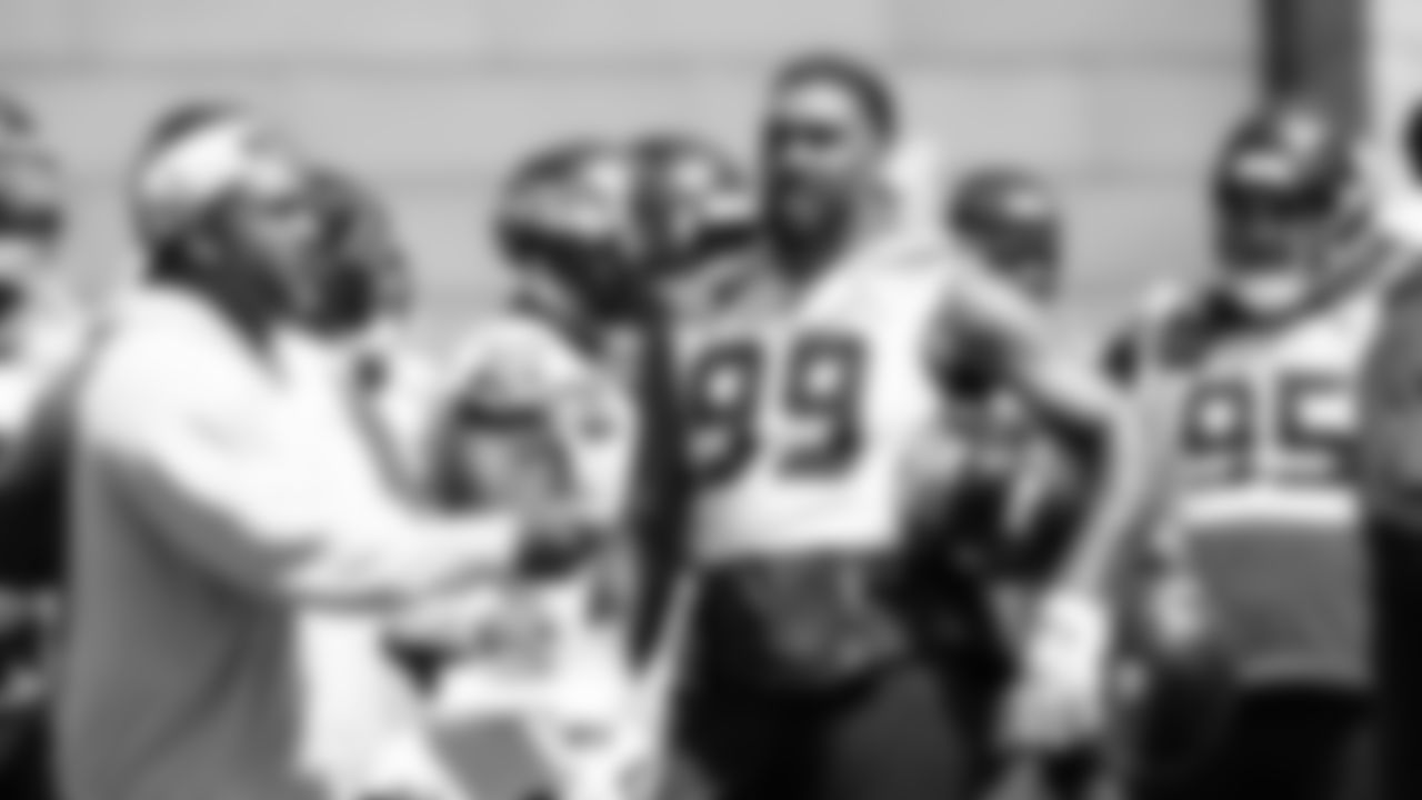 Seahawks defensive end Leonard Williams (99) participated in a workout on day one of minicamp on Tuesday, June 10, 2025 at the Virginia Mason Athletic Center.