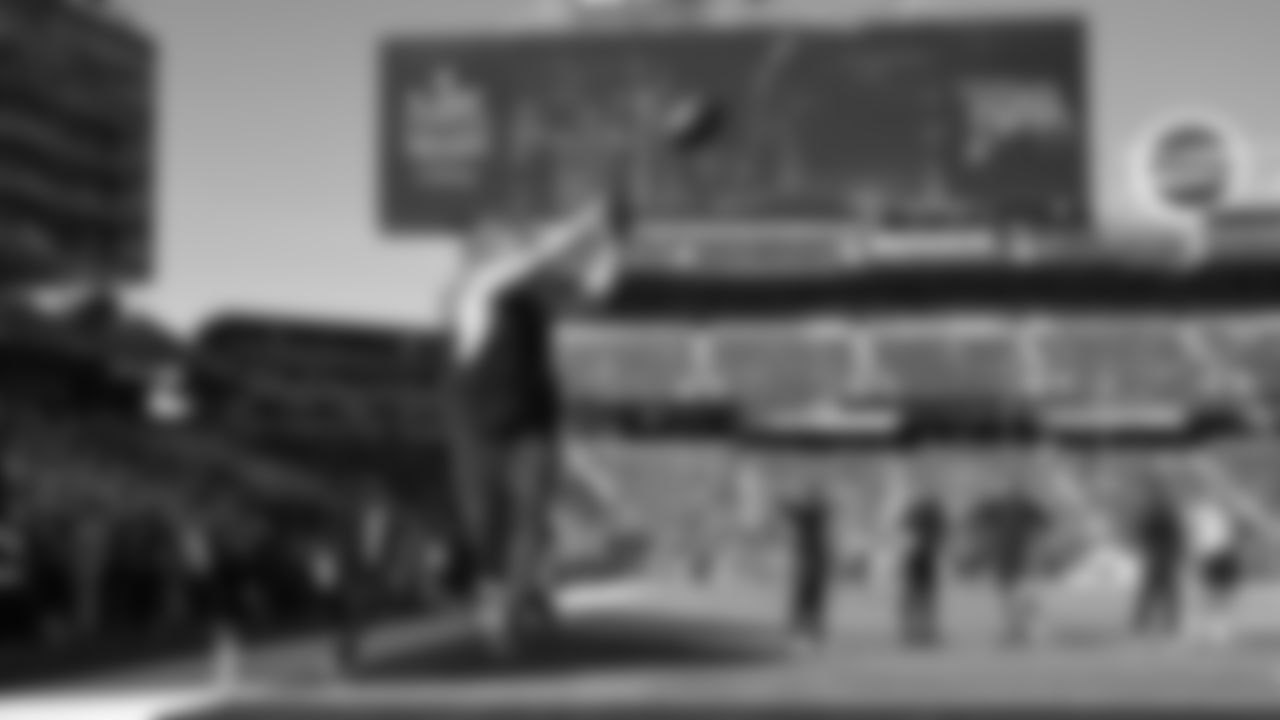 The Seahawks warm up ahead of Super Bowl LX vs. the Patriots at Levi's Stadium on Sunday, February 8, 2026.