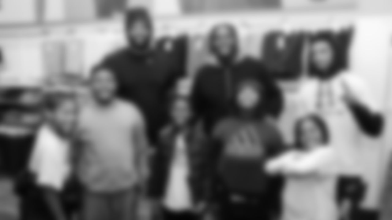 Seahawks offensive lineman Josh Jones was joined by fellow offensive linemen as they hosted a holiday shopping spree for kids from the Boys & Girls Club on December 9, 2025.