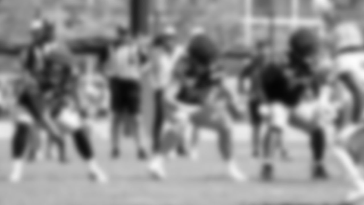 Seahawks guard Grey Zabel (76) participated in a joint practice with the Packers at Ray Nitschke Field in Green Bay, Wisconsin.