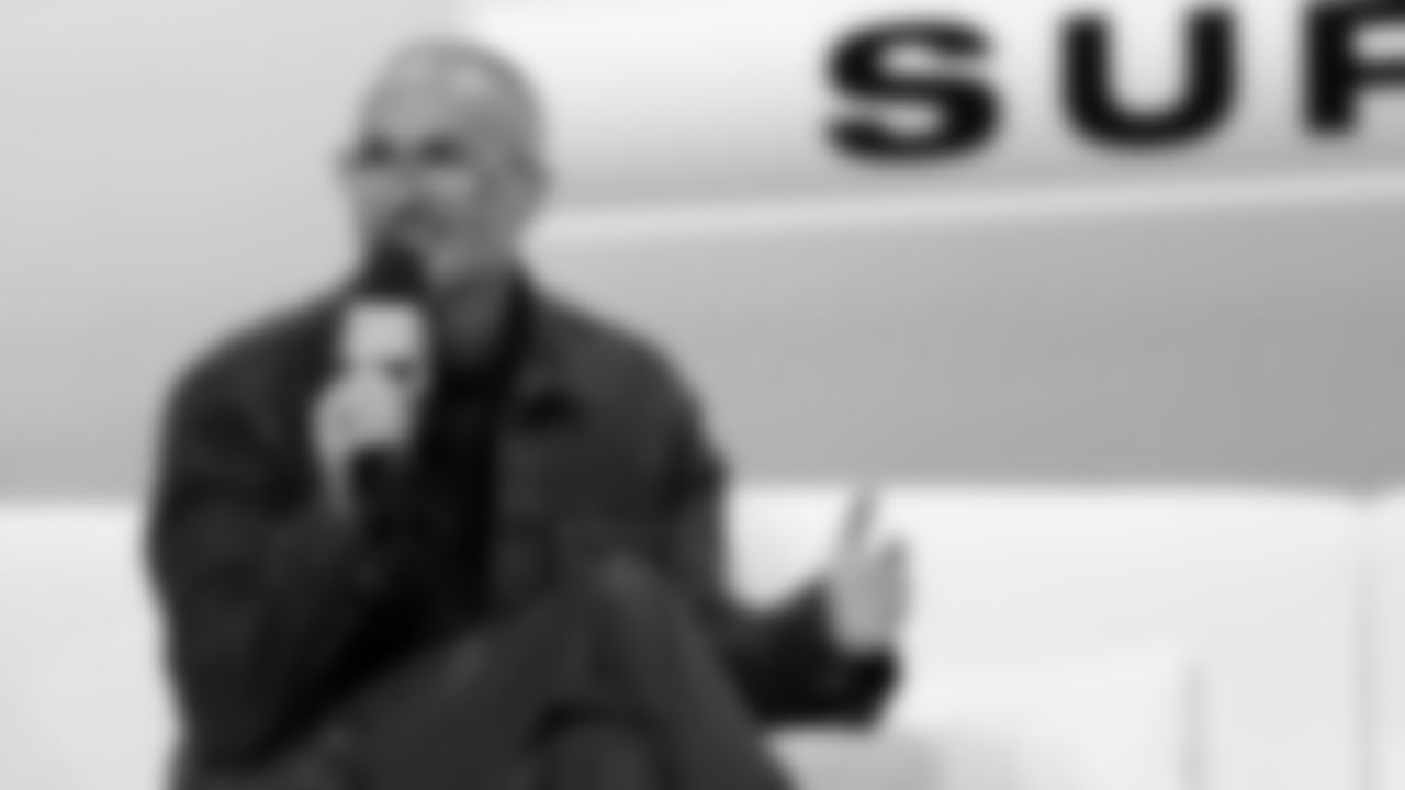 Apple Music's Zane Lowe speaks at the Apple Music Halftime Show press conference ahead of the Super Bowl 60 football game on Thursday, February 5, 2026 in San Francisco. (Kathryn Riley/NFL)