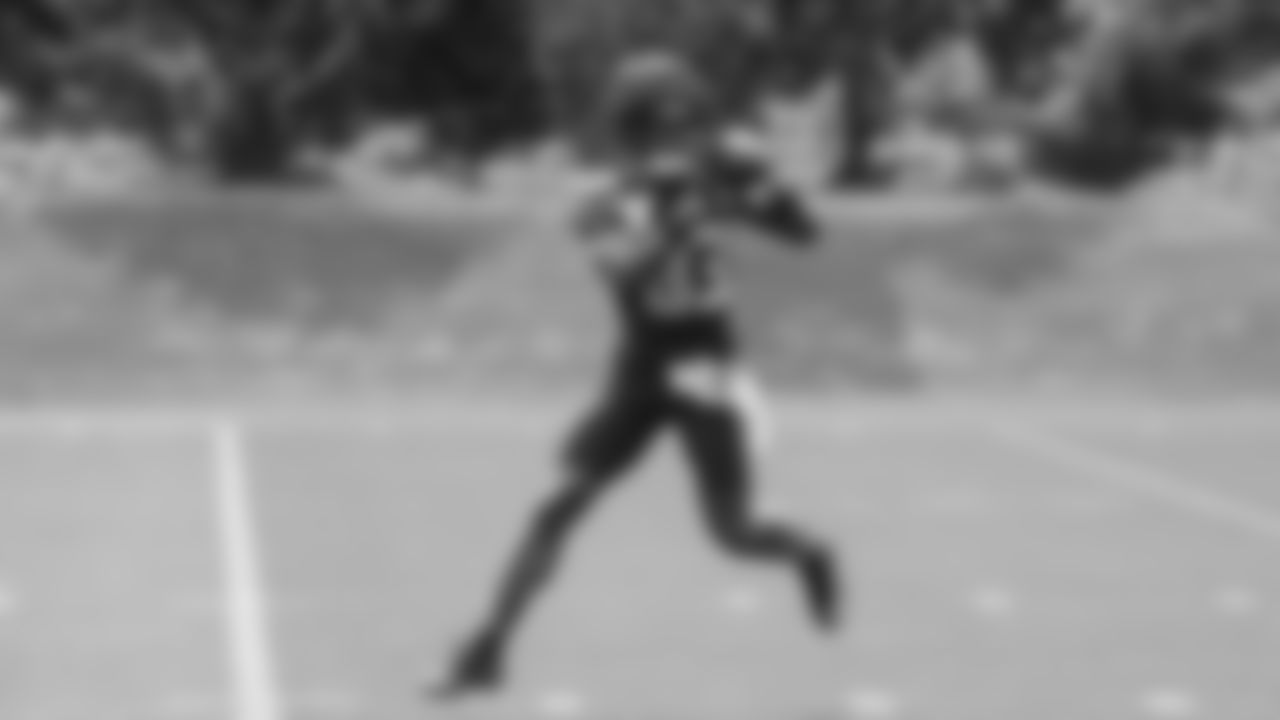 Seahawks wide receiver Dareke Young (83) practiced on August 13, 2025 at the Virginia Mason Athletic Center.