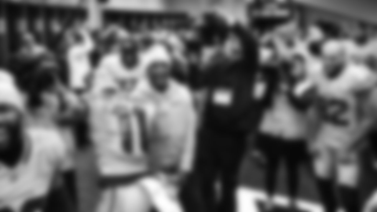 The Seahawks celebrated the 38-37 overtime-win vs. the L.A. Rams in Week 16.