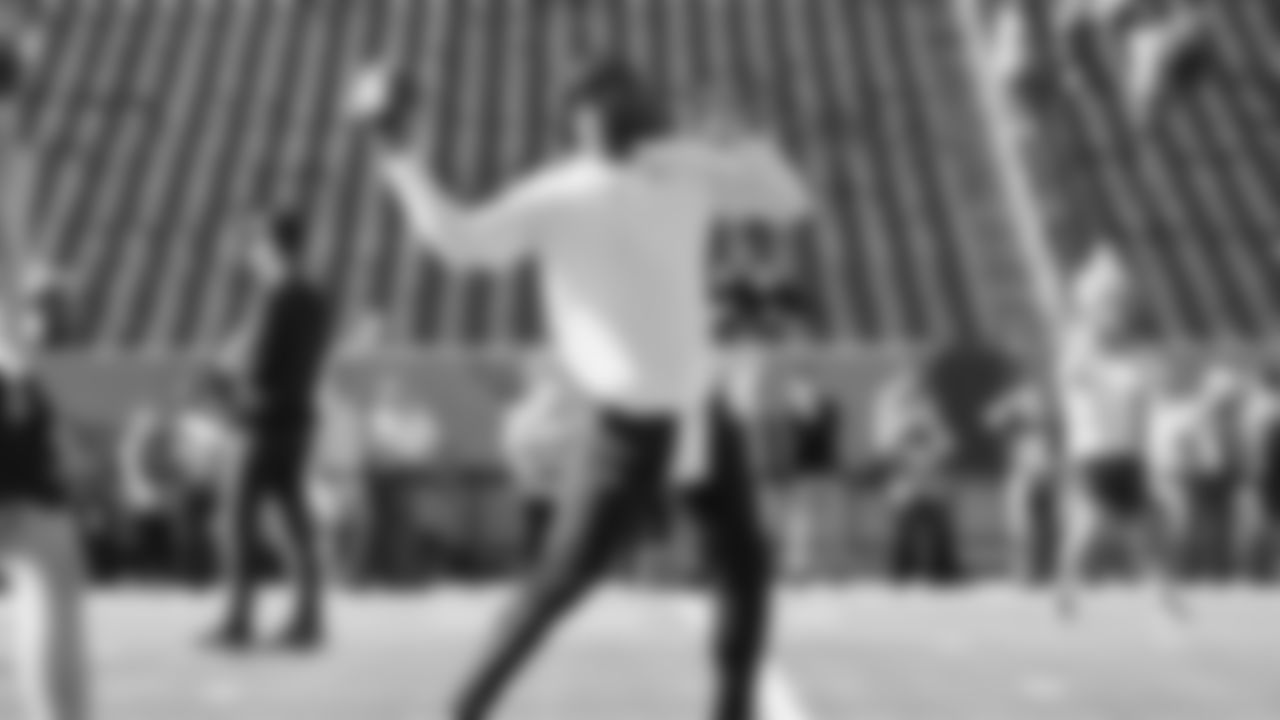 Seahawks quarterback Jalen Milroe (6) hit the field at Nissan Stadium for the Week 12 matchup vs. the Titans in Nashville, Tennessee.