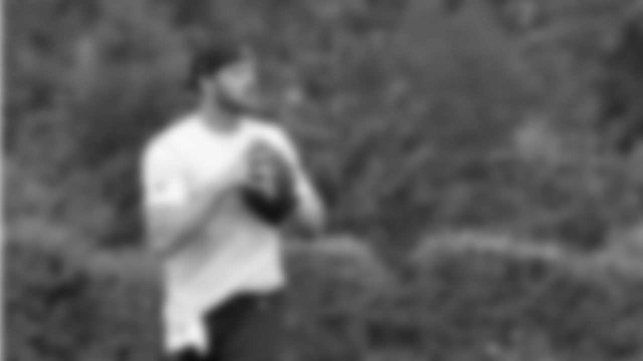Seahawks quarterback Sam Darnold (14) participated in a workout on May 20, 2025 at the Virginia Mason Athletic Center.