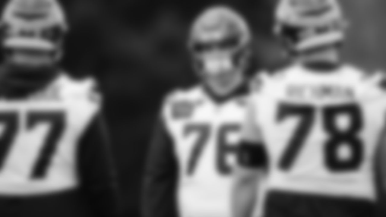 Seahawks guard Grey Zabel (76) practiced on Wednesday, January 1, 2026 at the Virginia Mason Athletic Center.