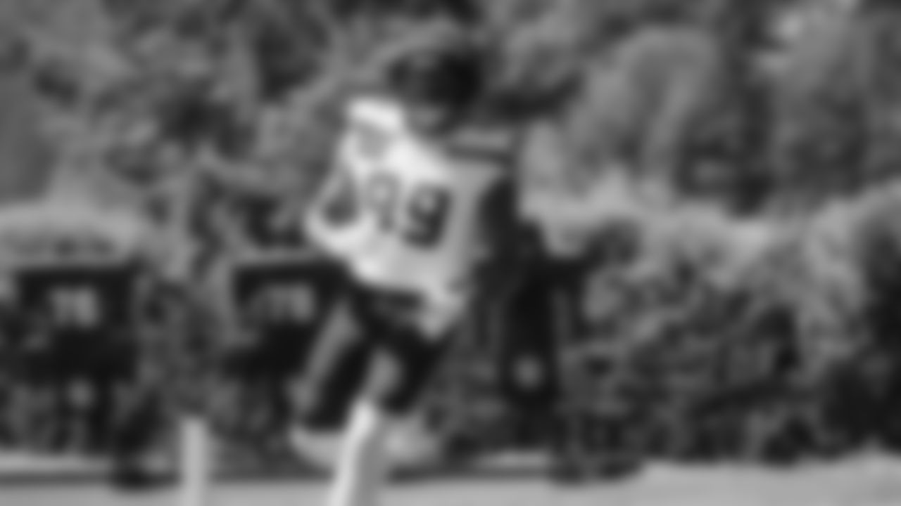 Seahawks defensive end Leonard Williams (99) practiced on day six of training camp on July 29, 2025 at the Virginia Mason Athletic Center.
