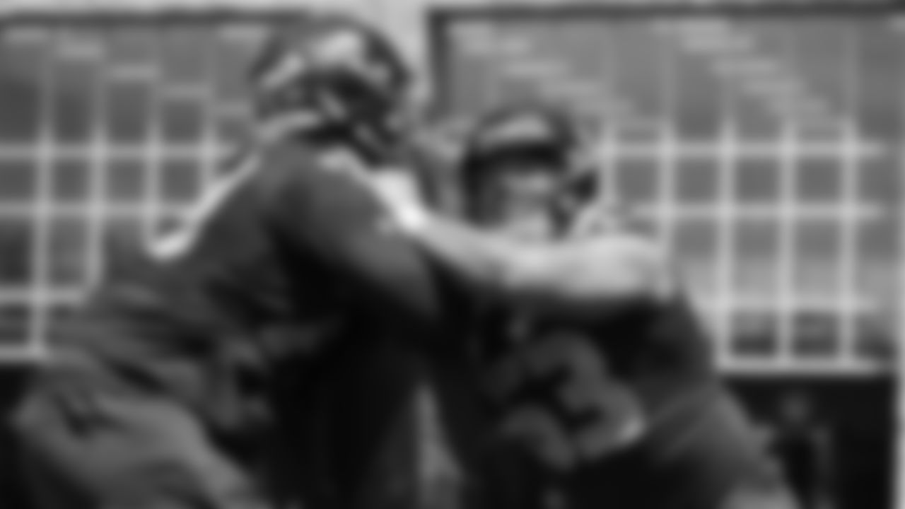 Seahawks guard Sataoa Laumea (63) participated in a workout on day one of OTAs on Tuesday, May 27, 2025 at the Virginia Mason Athletic Center.