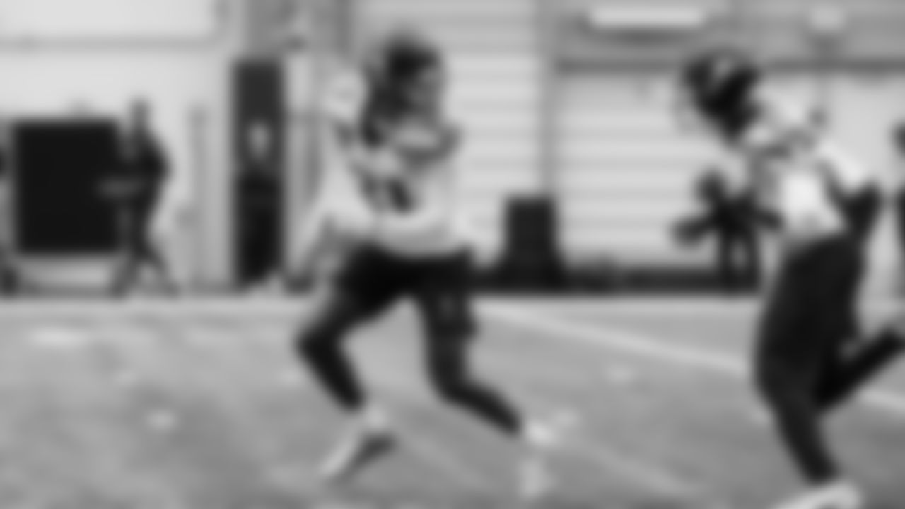 Seahawks cornerback Devon Witherspoon (21) and cornerback Shemar Jean-Charles (34) practiced on Wednesday, December 10, 2025 at the Virginia Mason Athletic Center.