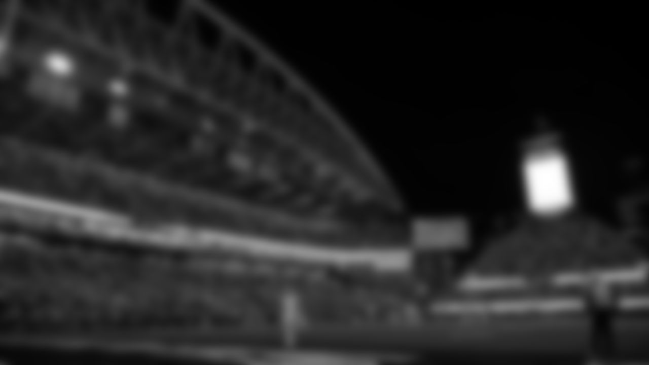 Lumen Field went blue during a second half time out.