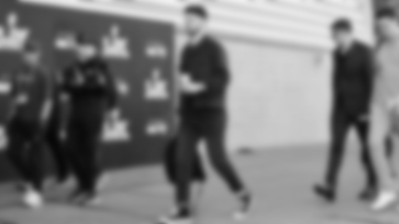 Seahawks quarterback Sam Darnold (14) arrived at Levi's Stadium for the Super Bowl LX matchup vs. the New England Patriots on Sunday, February 8, 2026.