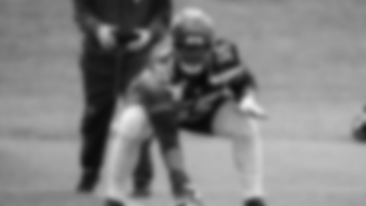 Seahawks center Olu Oluwatimi (55) participated in a workout on day five of OTAs on Wednesday, June 4, 2025 at the Virginia Mason Athletic Center.