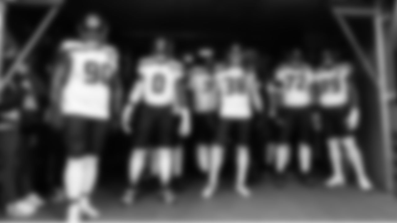 The Seahawks wait to enter the field during pregame introductions.