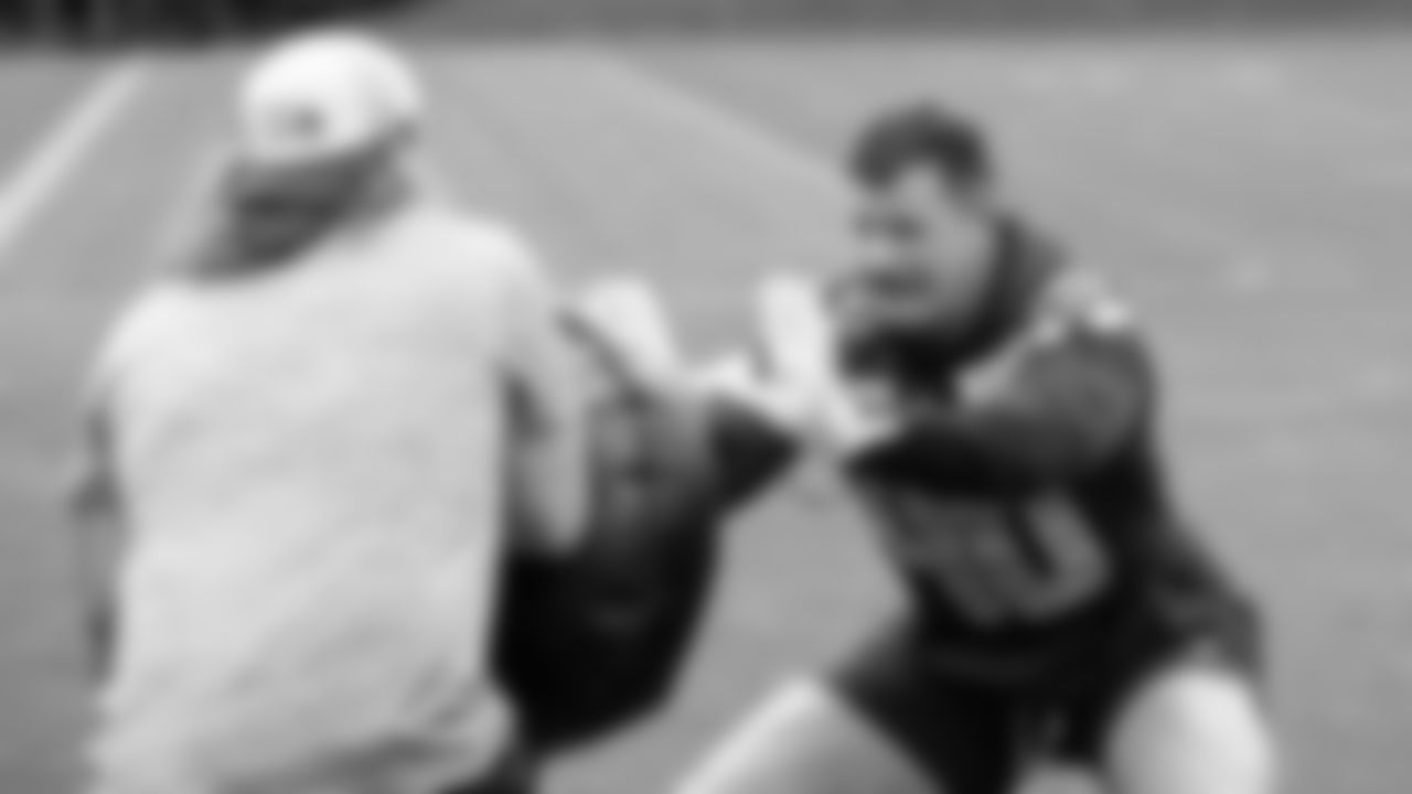 Seahawks fullback Robbie Ouzts (40) participated in a workout on May 21, 2025 at the Virginia Mason Athletic Center.