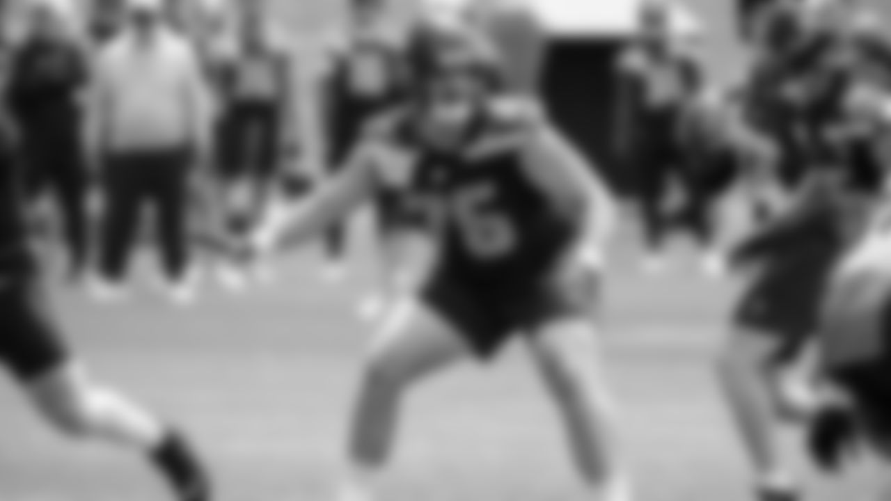 Seahawks guard Grey Zabel (76) participated in a workout on day five of OTAs on Wednesday, June 4, 2025 at the Virginia Mason Athletic Center.
