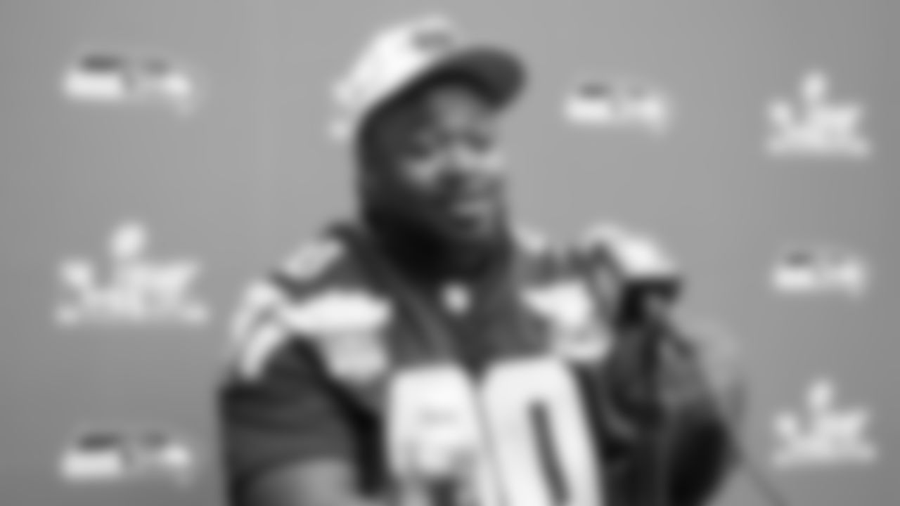 Seahawks defensive tackle Jarran Reed (90) at day three of press conference media availability on February 5, 2026.