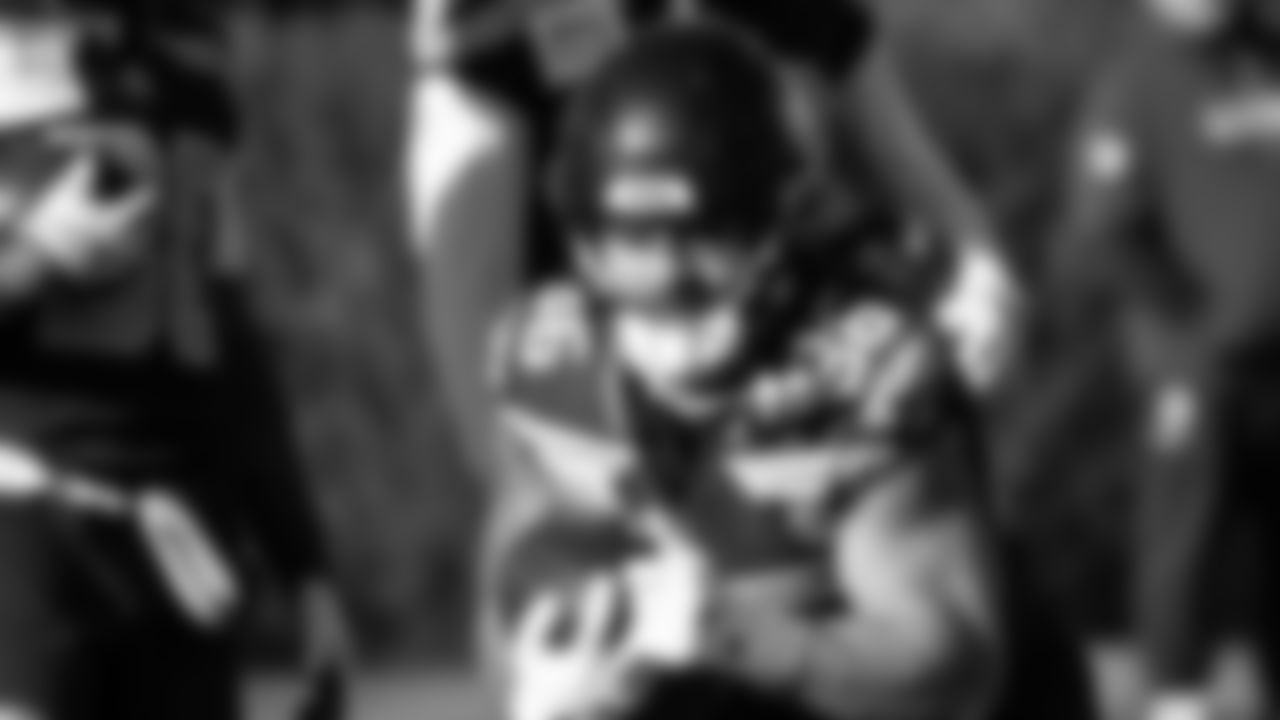 Seahawks running back George Holani (36) practiced on Wednesday, January 21, 2026 at the Virginia Mason Athletic Center.