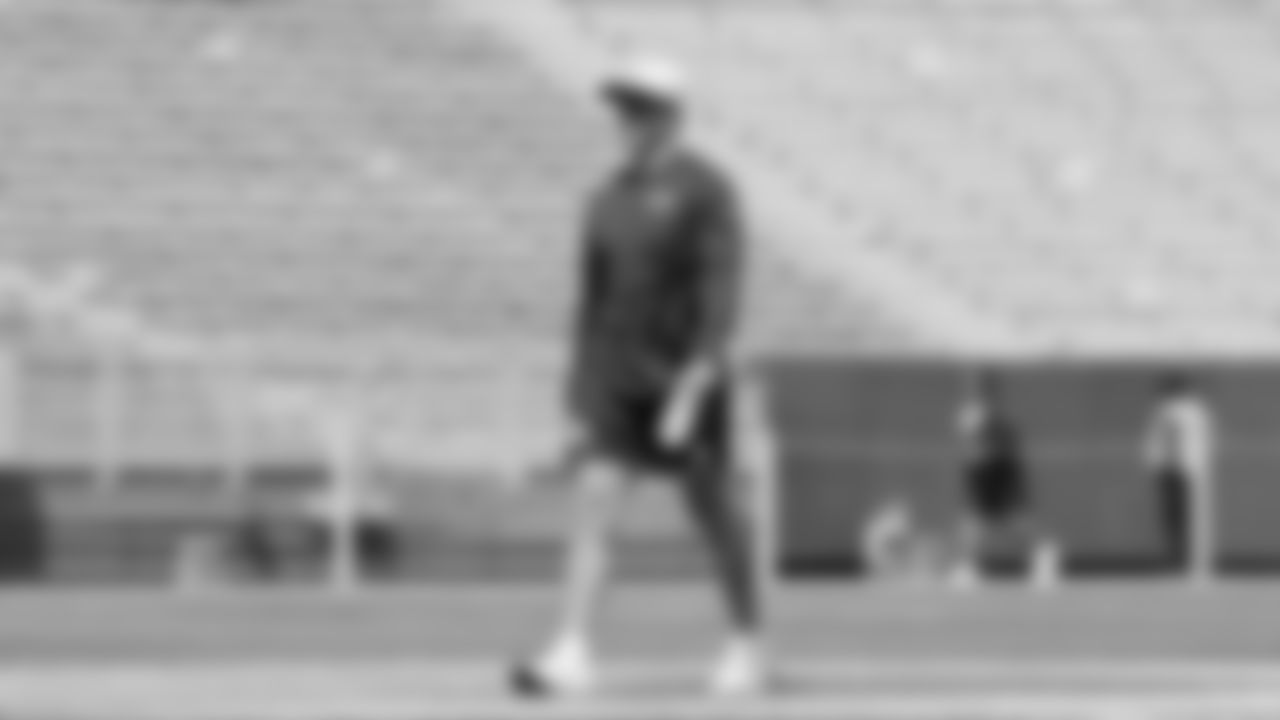 Seahawks kicker Jason Myers (5) warms up at Lambeau Field for the preseason Week 3 matchup vs. the Green Bay Packers.