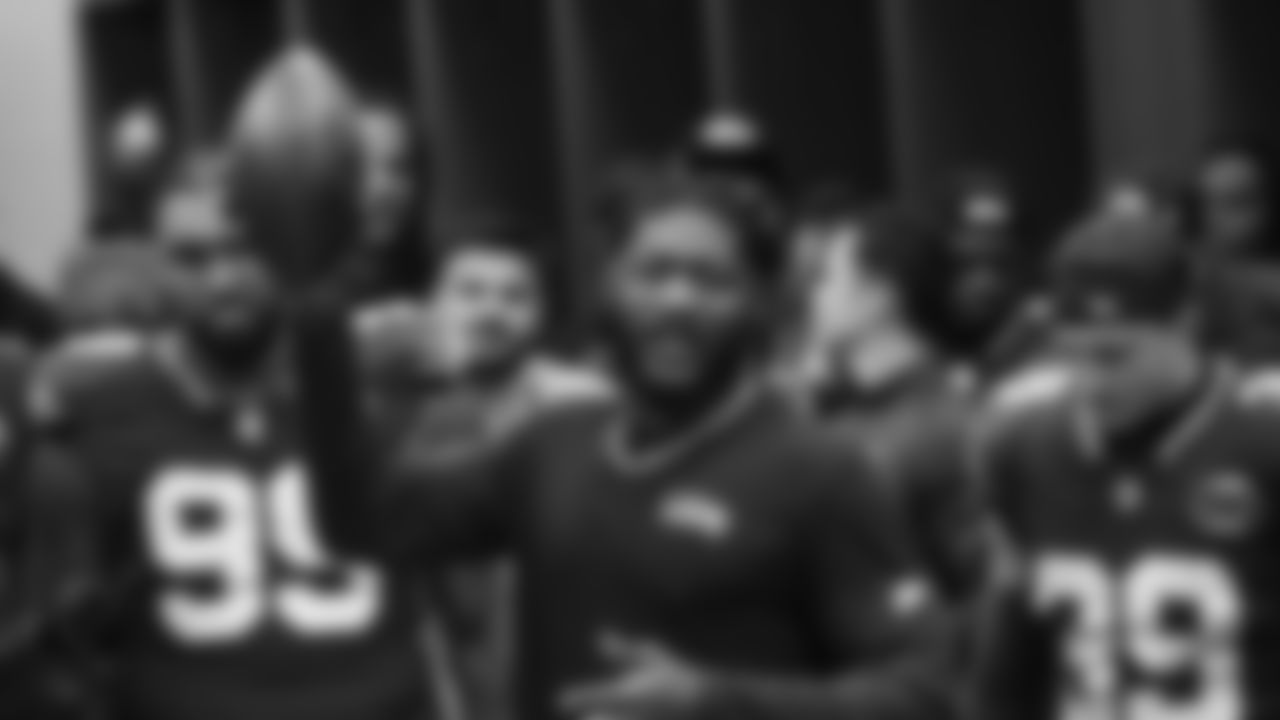 The Seahawks celebrated the 26-0 win vs. the Minnesota Vikings at Lumen Field on November 30, 2025.