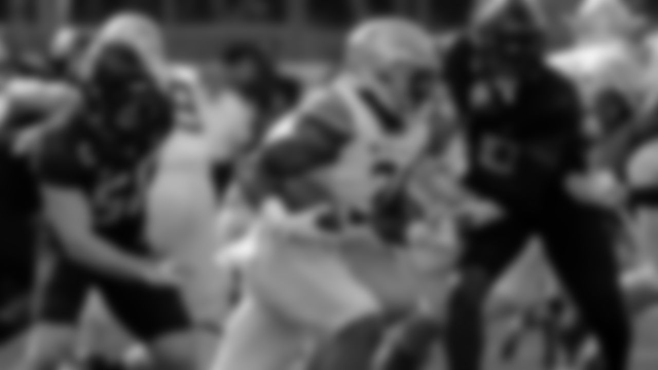 Florida State's Cam Akers (3) runs past Wake Forest's Grant Dawson (50) in the first half of an NCAA college football game in Winston-Salem, N.C., Saturday, Sept. 30, 2017. (AP Photo/Chuck Burton)