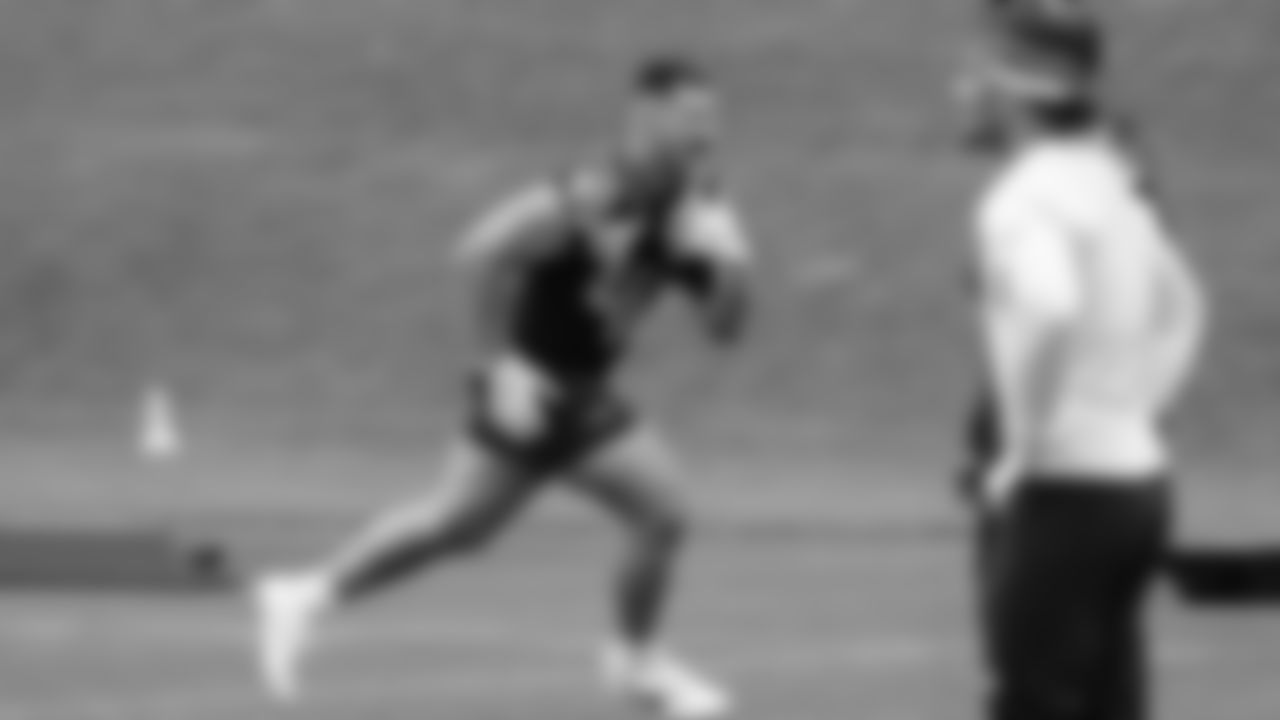 Seahawks fullback Robbie Ouzts (40) participated in a workout on May 13, 2025 at the Virginia Mason Athletic Center.