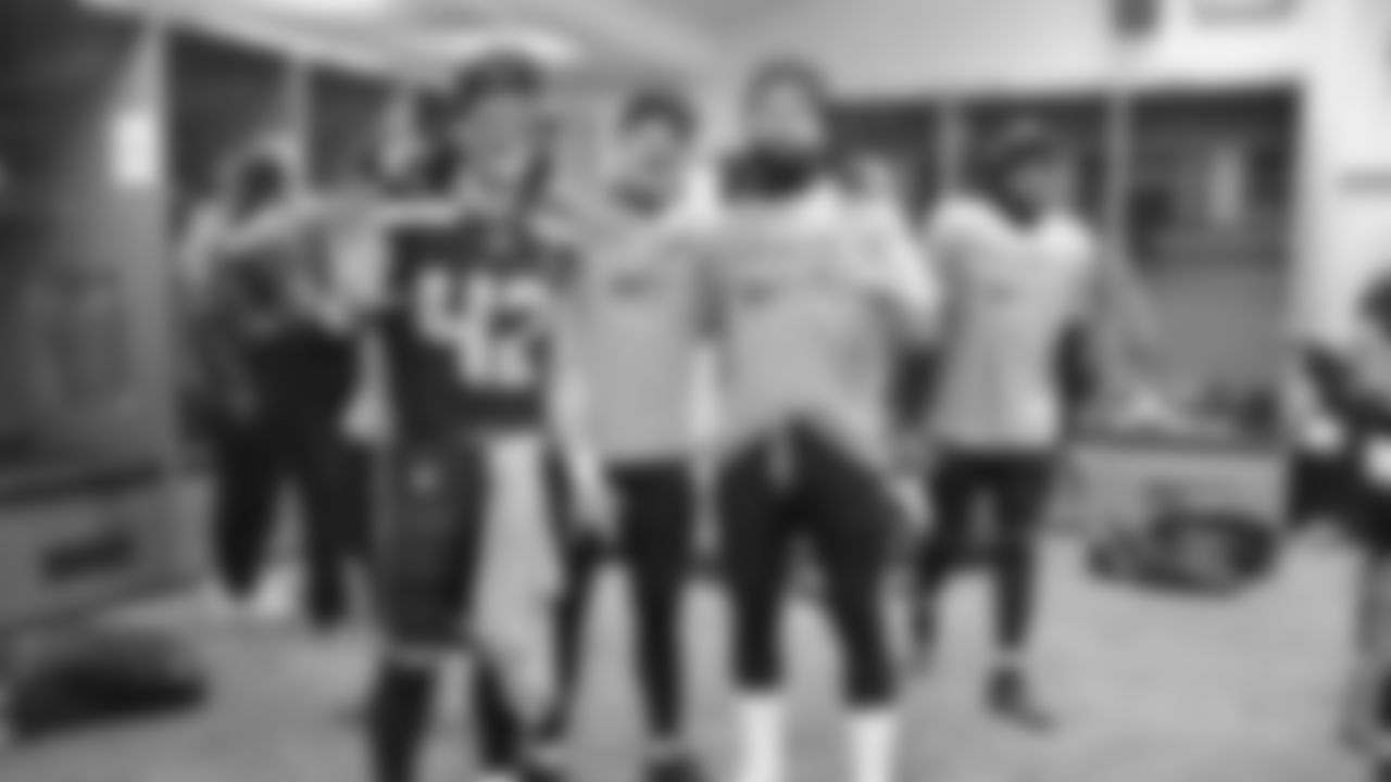 The Seahawks celebrate the 31-27 win vs. the Rams in the NFC Championship on Sunday, January 25, 2026.