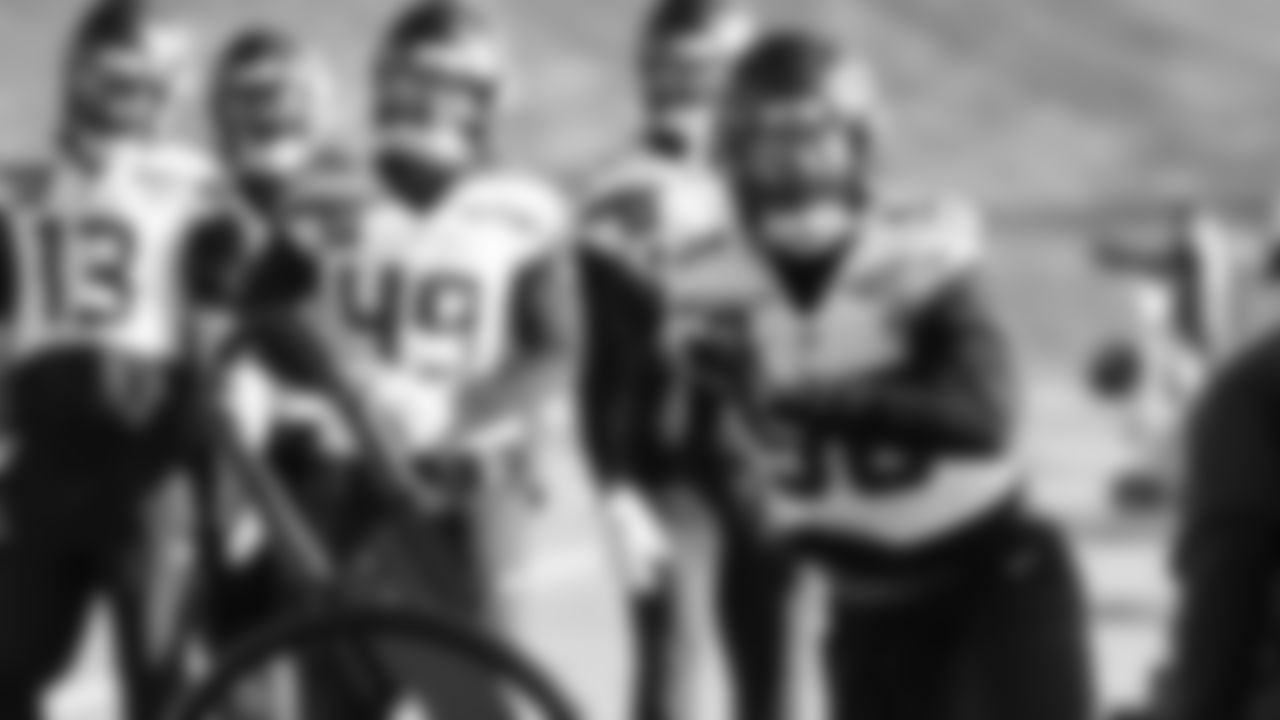 Seahawks linebacker Jamie Sheriff (50) practiced on Wednesday, January 21, 2026 at the Virginia Mason Athletic Center.