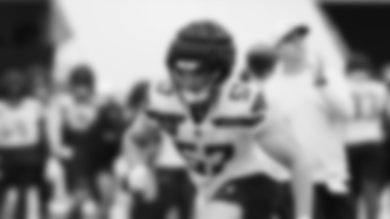 Seahawks linebacker Connor O'Toole (57) practiced on day four of training camp on July 26, 2025 at the Virginia Mason Athletic Center.