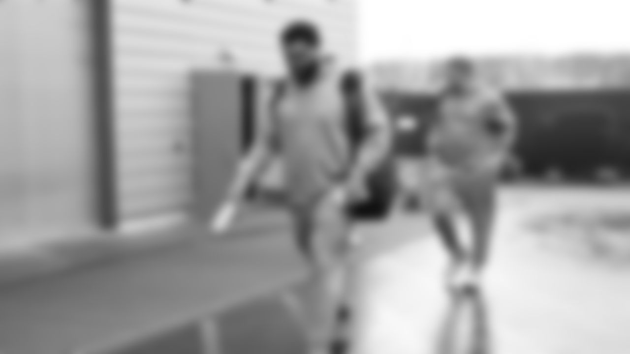 Seahawks tackle Logan Brown 73) departed the Virginia Mason Athletic Center on Sunday, February 1, 2026.