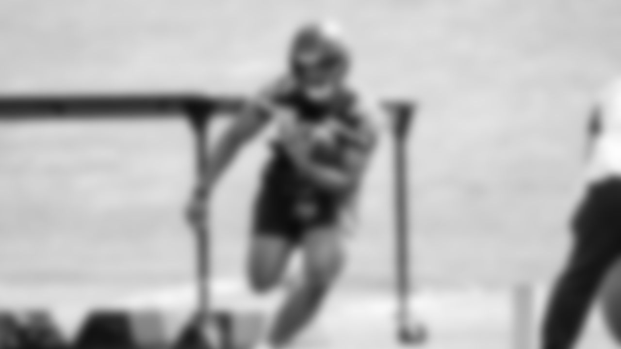 Fullback Wesley Steiner (46) practiced on day one of rookie minicamp on May 2, 2025 at the Virginia Mason Athletic Center.