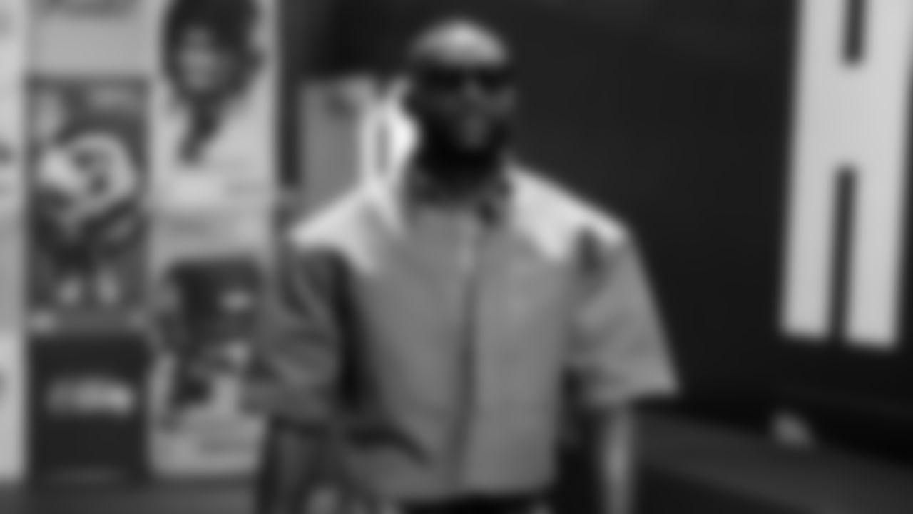 Seahawks wide receiver Dareke Young (83) arrives at Lumen Field for the Week 10 matchup vs. the Arizona Cardinals.