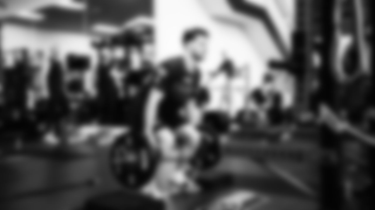 Seahawks quarterback Sam Darnold (14) worked out on Monday, January 12, 2026 at the Virginia Mason Athletic Center.