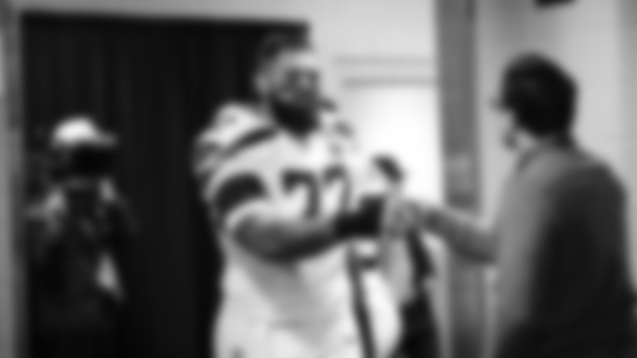 The Seahawks celebrated the 37-9 victory over the Falcons at Mercdes-Benz Stadium.